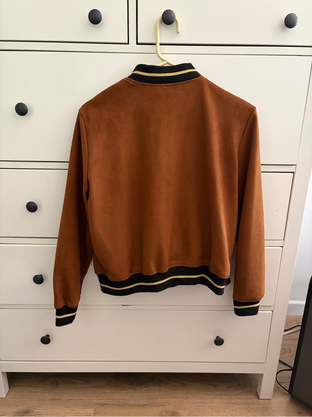 ZARA faux suede bomber jacket brown size M - Picture 7 of 7